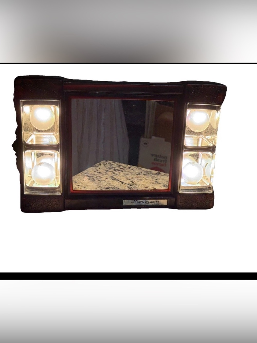 Vintage Lighted Vanity Makeup Mirror 70s Retro Hollywood Regency Glam